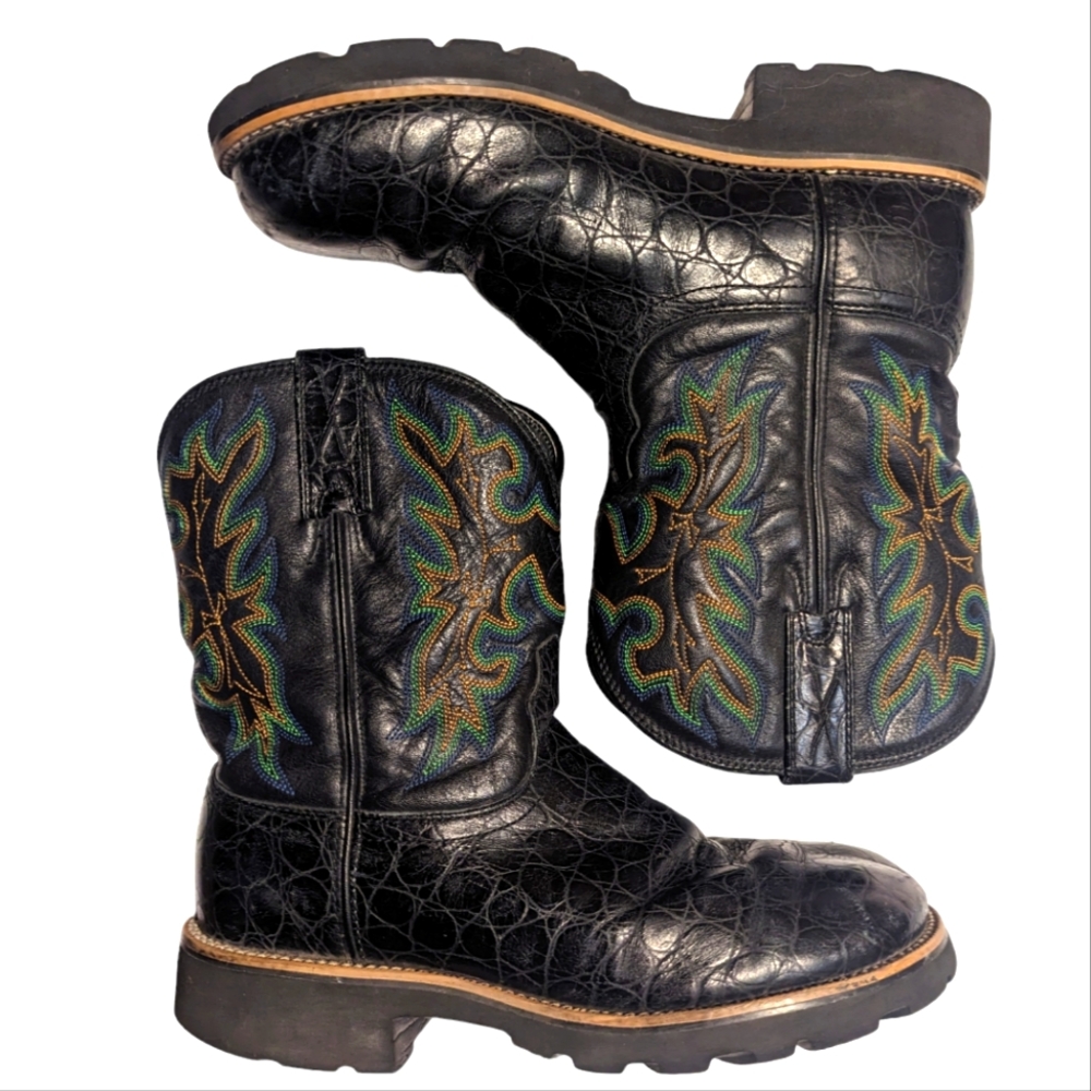 Twisted X Fat Baby Boots Women’s 7.5B Black Leather Western Cowboy Cowgirl Rodeo